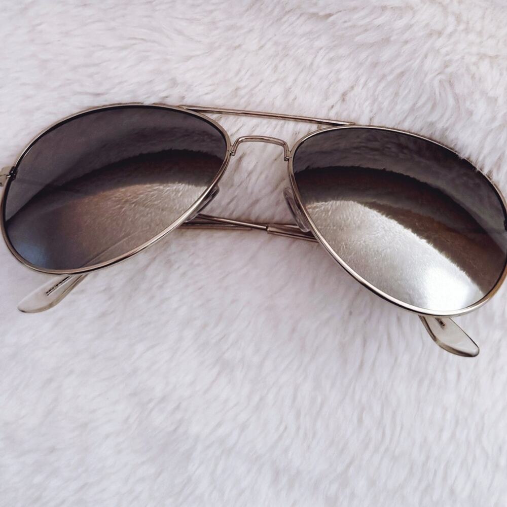 Francine Silver W/ Mirrored Lenses Aviator Sunglasses